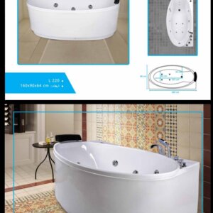 وان و جکوزی مدل 220 سایز 160*90*64 لادر